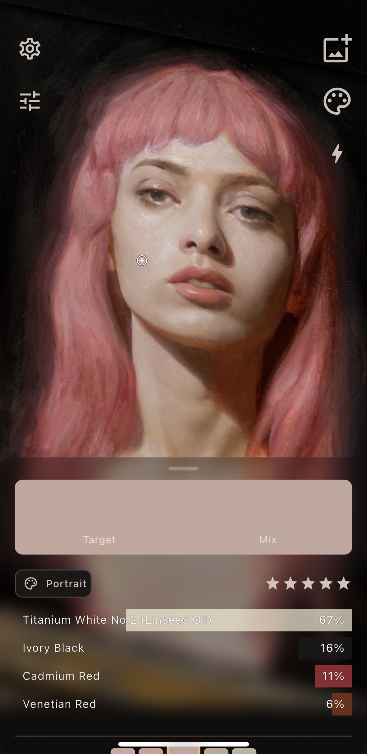 Color picking and mixing recipe